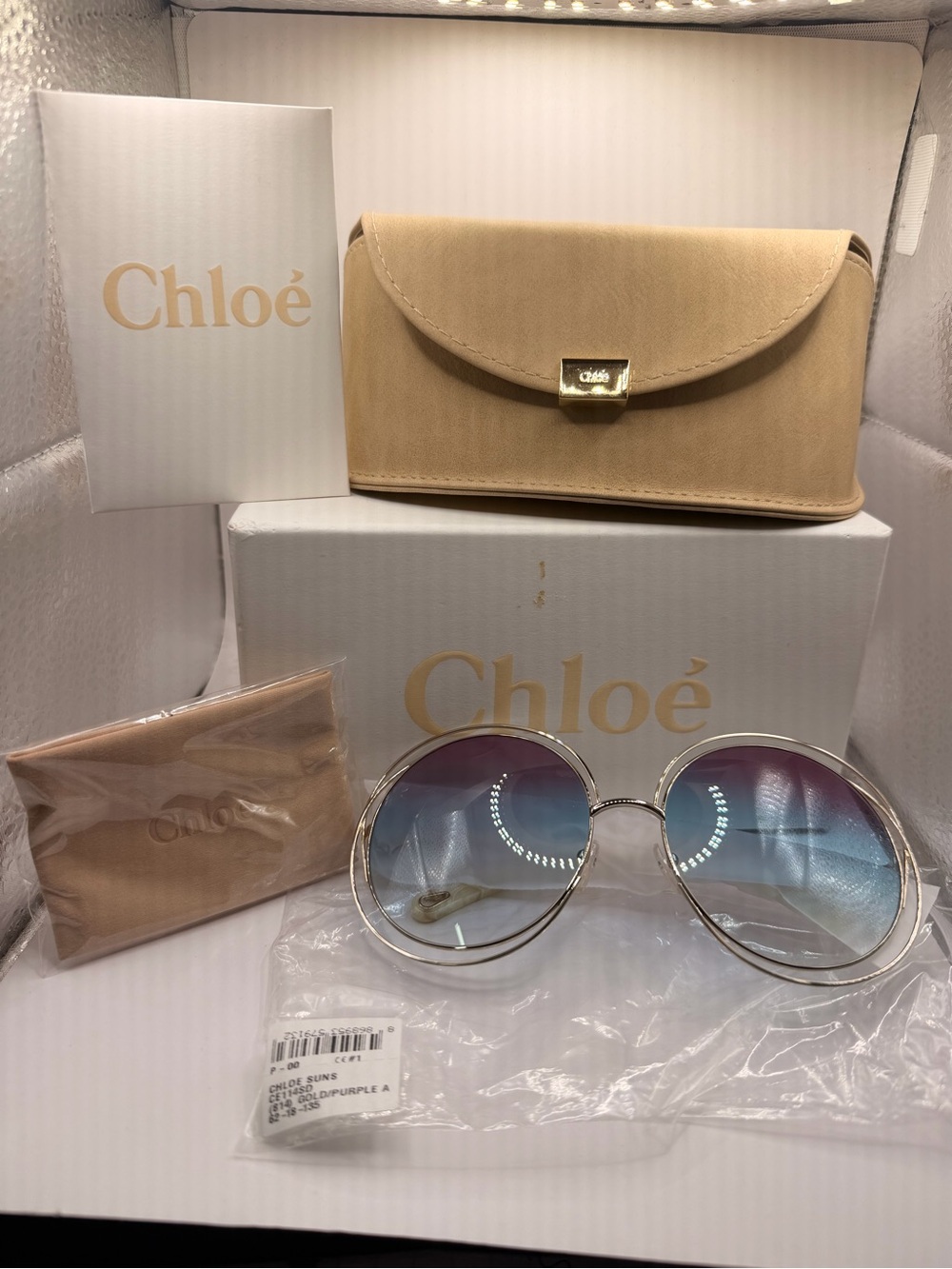 Chloe CE 114SD sunglasses with Gradient Blue-Purple Lenses